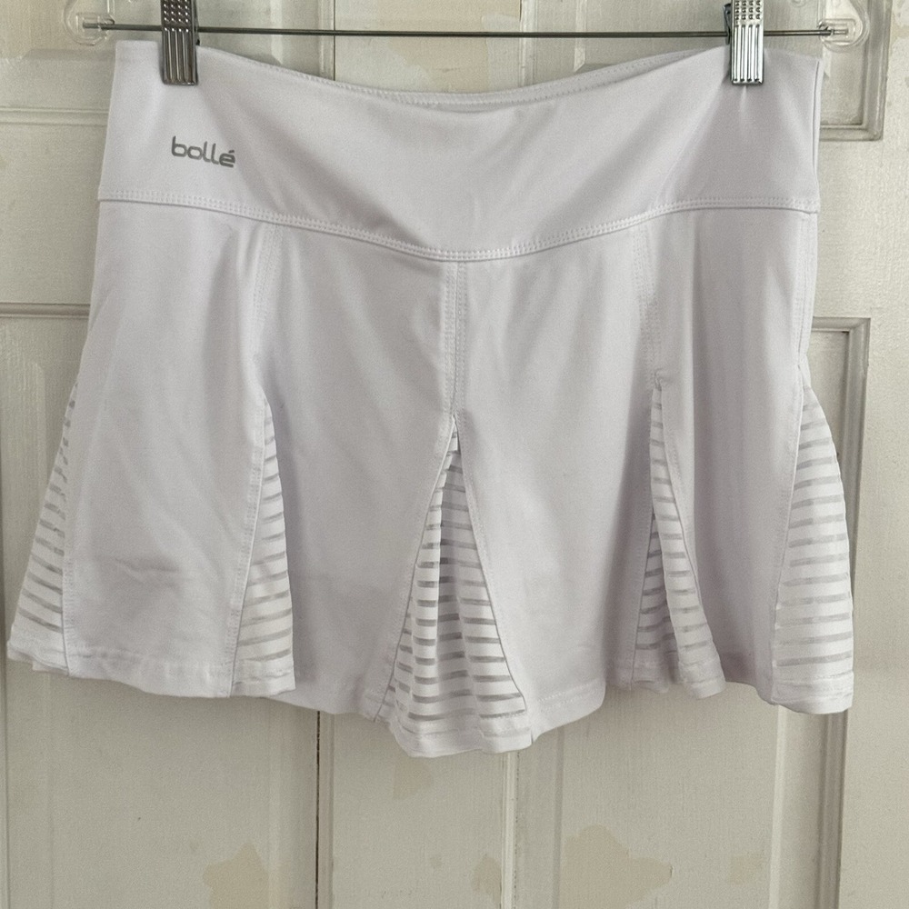 💙BOLLE Tennis Skirt Skort Womens‎ Medium White Pickleball Golf Athletic Pleated
